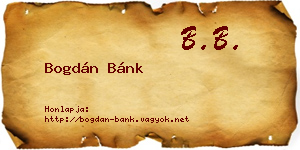 Bogdán Bánk névjegykártya